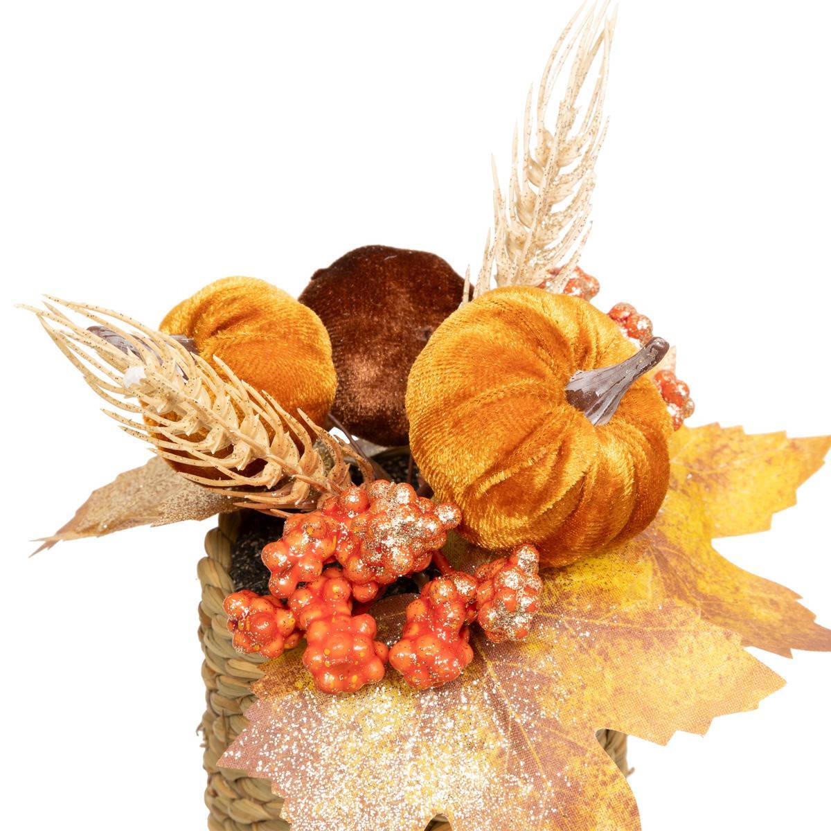 Feeric Christmas - Composition florale citrouille H. 17 cm - Feeric Lights & Christmas - Image 2