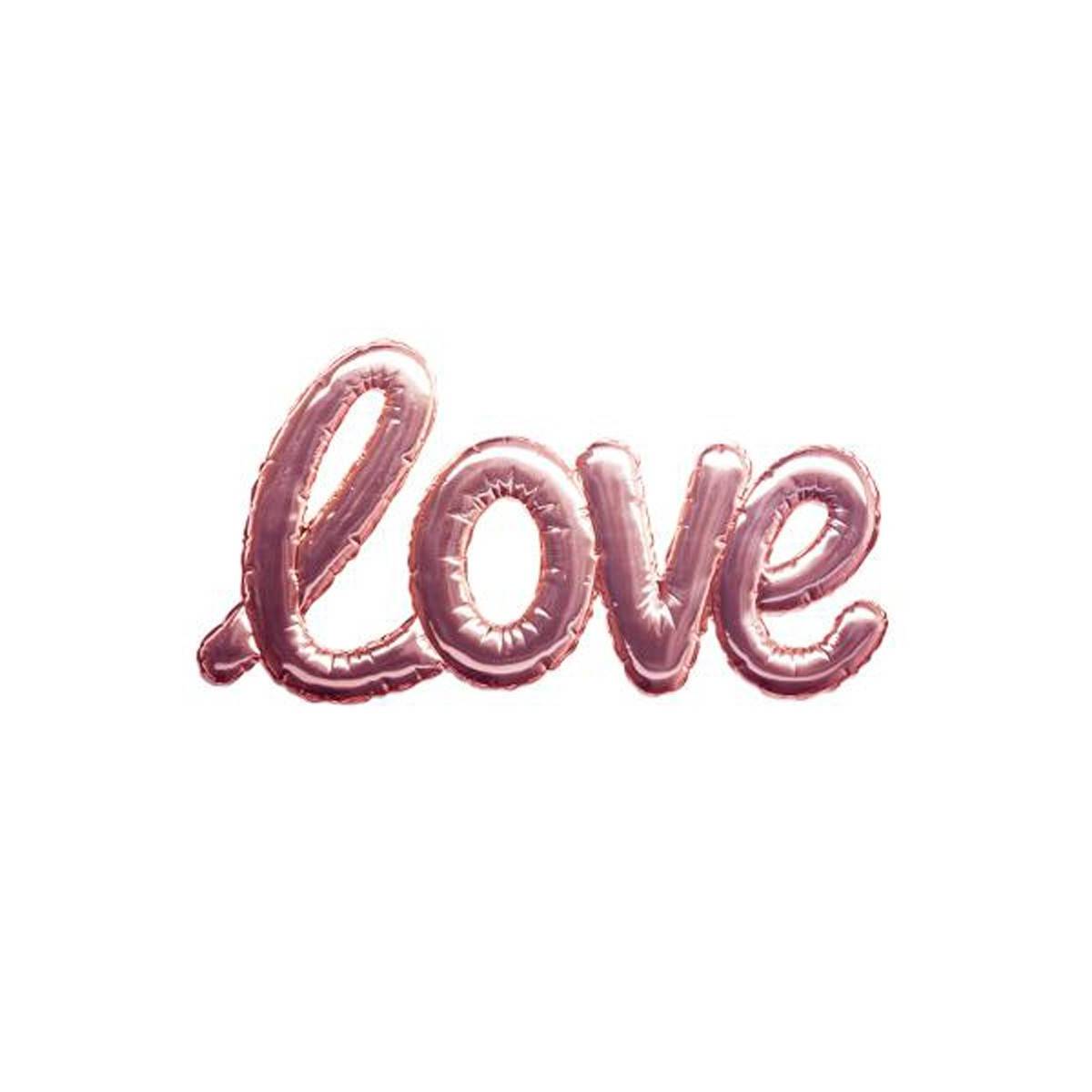 Sticker Ballon "Love" 24x47cm Rose - Image 1