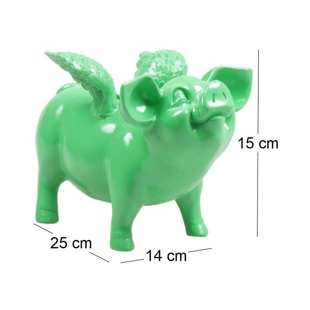 Stoobz - Tirelire cochon avec ailes en résine 14 x 25 x 15 cm Stoobz - Imagen 3