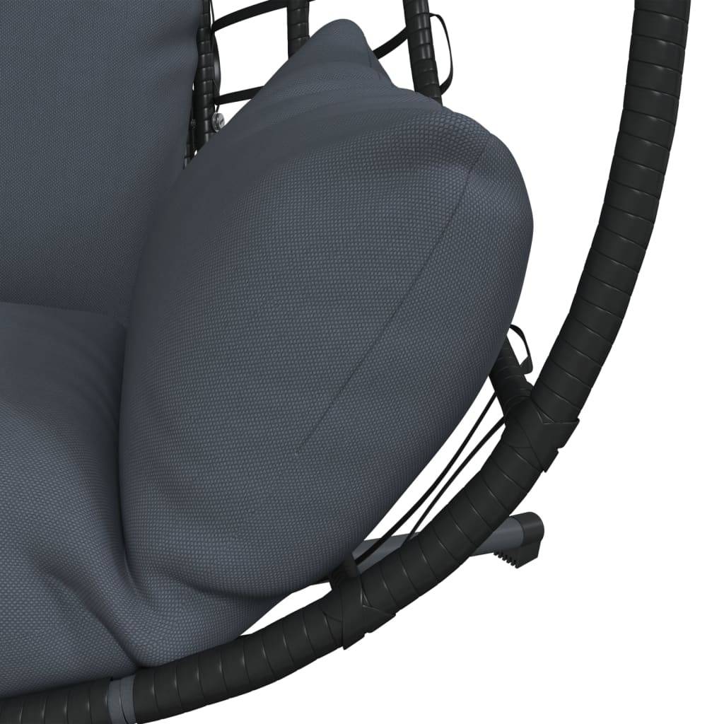 ComfortXL - Fauteuil Suspendu en Rotin Naturel et Acier avec Poignées Latérales et Coussins Lavables pour Salon de Jardin Anthracite – ComfortXL Outdoor Living - Image 7