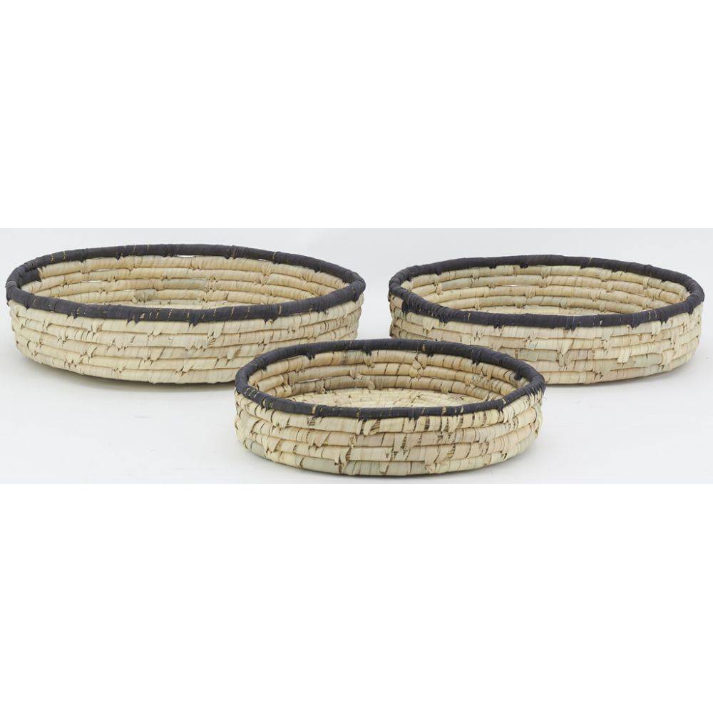 Aubry Gaspard - Corbeilles basses en jonc naturel (Lot de 3) - Imagen 2
