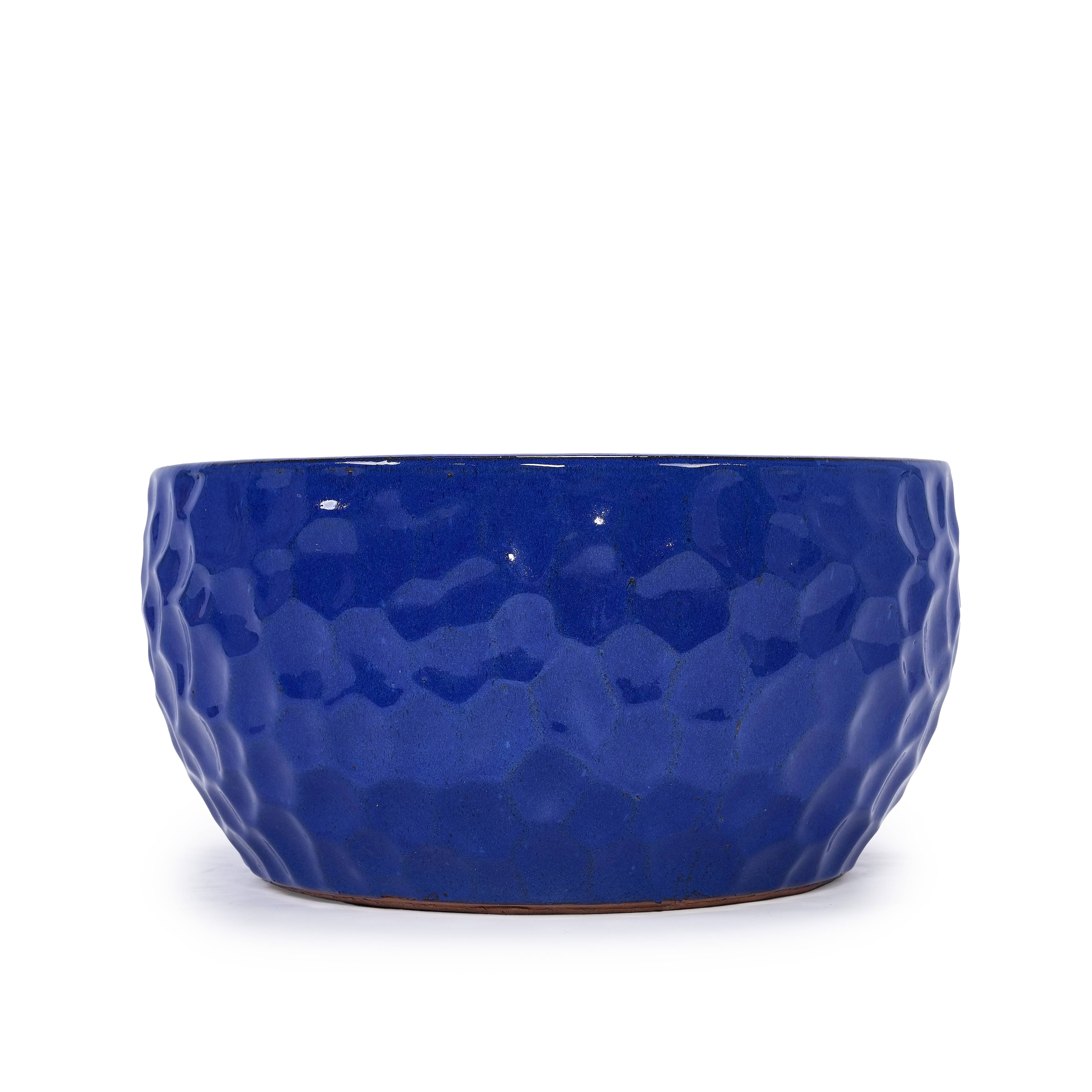 Ensemble de 3 pots de fleurs en céramique, bleu cobalt, Ø 38,1/30,5/25,4 cm - PANGIVO - Image 10