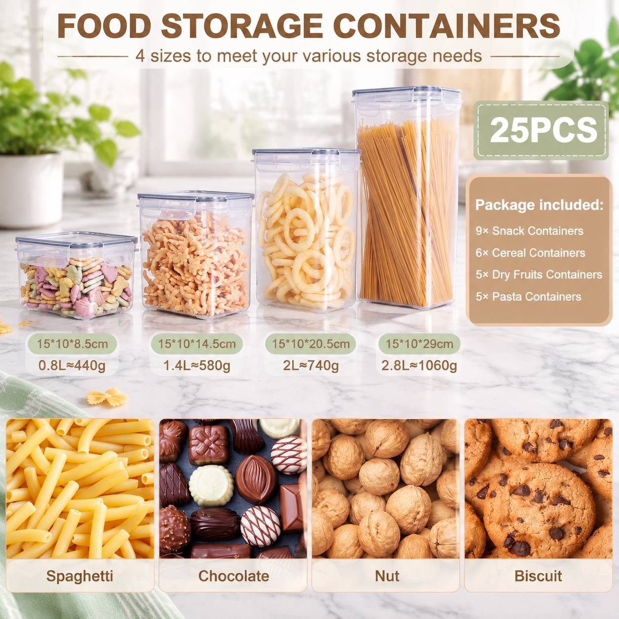 Lot de 25 Boîtes de Rangement Hermétiques Alimentaire - Image 2