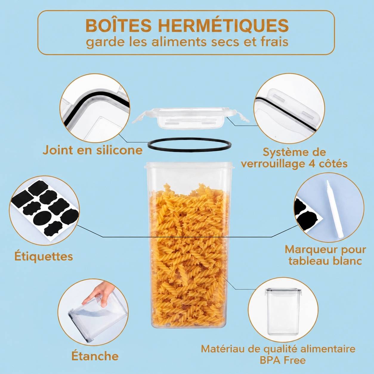 Lot de 25 Boîtes de Rangement Hermétiques Alimentaire - Image 4
