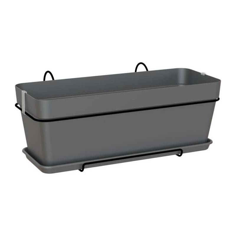 Artevasi - Kit Jardiniere Capri 50cm V2 Anthracite 50,2 X 28,5 X H20,7 Cm - 1,54l - Image 1
