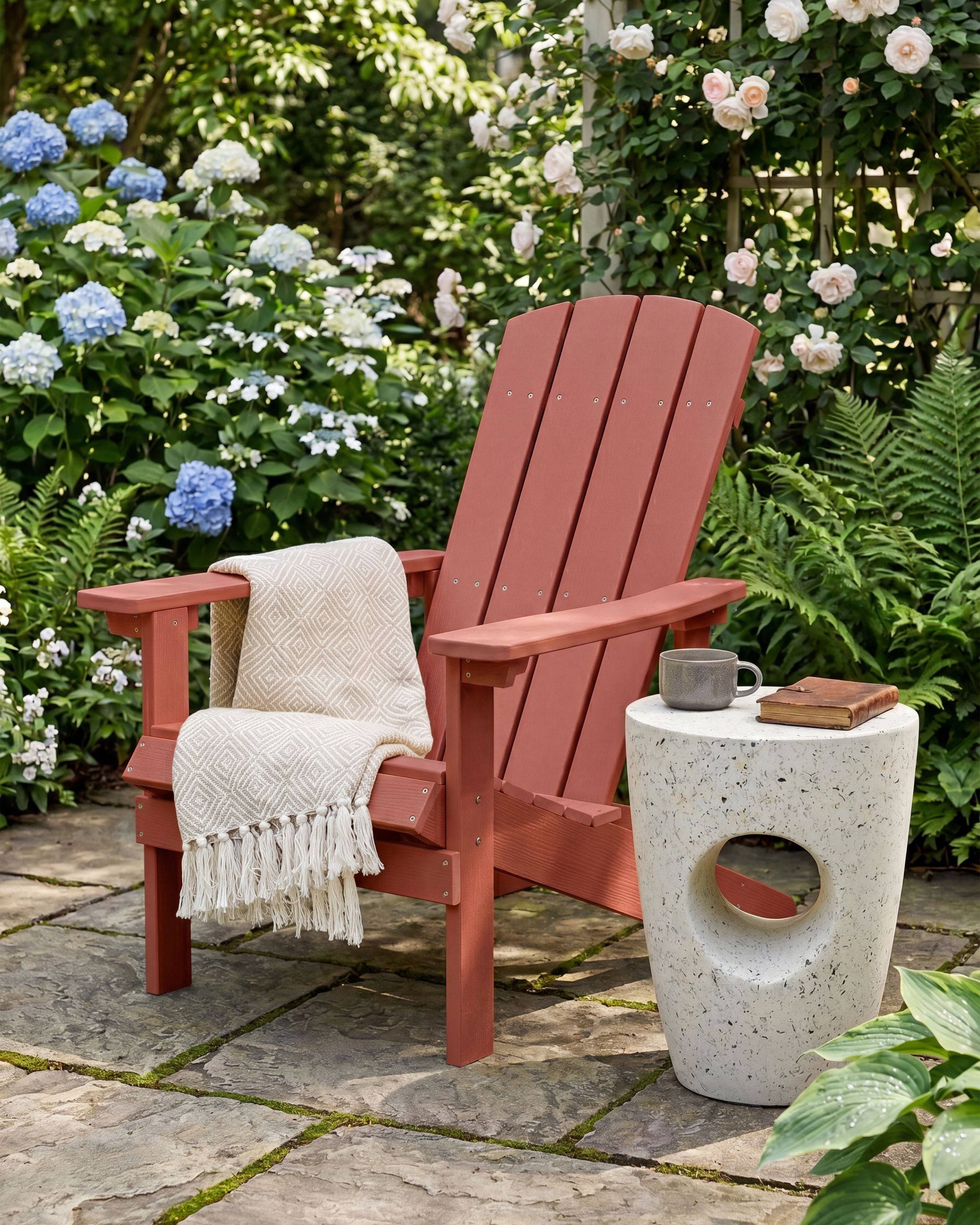 Beliani - Chaise de jardin Bois synthétique Rouge ADIRONDACK - 75x88x88- Beliani - Image 1