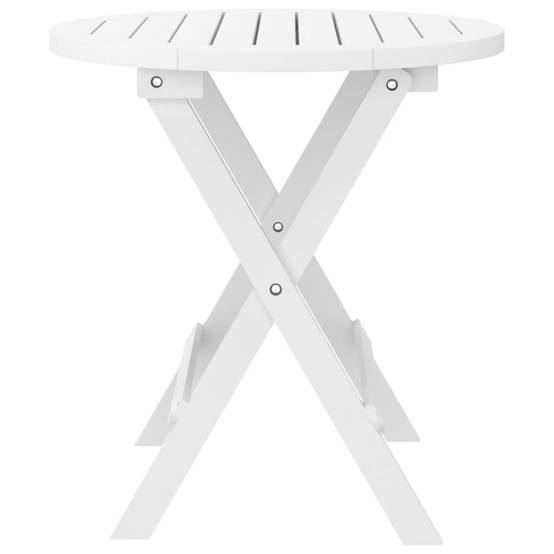 Table d'extérieur pliable - Table de jardin blanc Ø 46 cm bois d'acacia solide - Image 4
