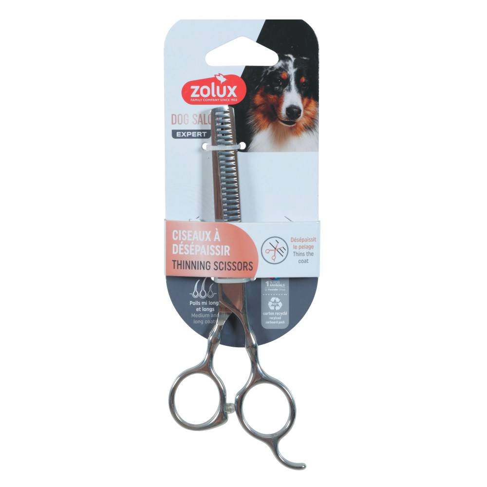 Zolux - Tijeras de entresacar 16.5 cm en acero inoxidable para perro - Imagen 3