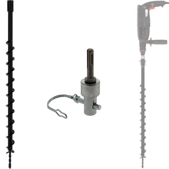 Gt Market - Mèche de tarière Ø 40 mm avec adaptateur pour perceuse et perforateur SDS-plus - GT MARKET - Image 1
