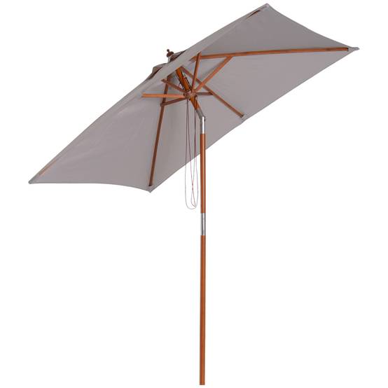 PANGIVO - Parasol inclinable de jardin, bois de sapin, polyester, gris, 200 x 150 x 235 cm - PANGIVO - Image 1