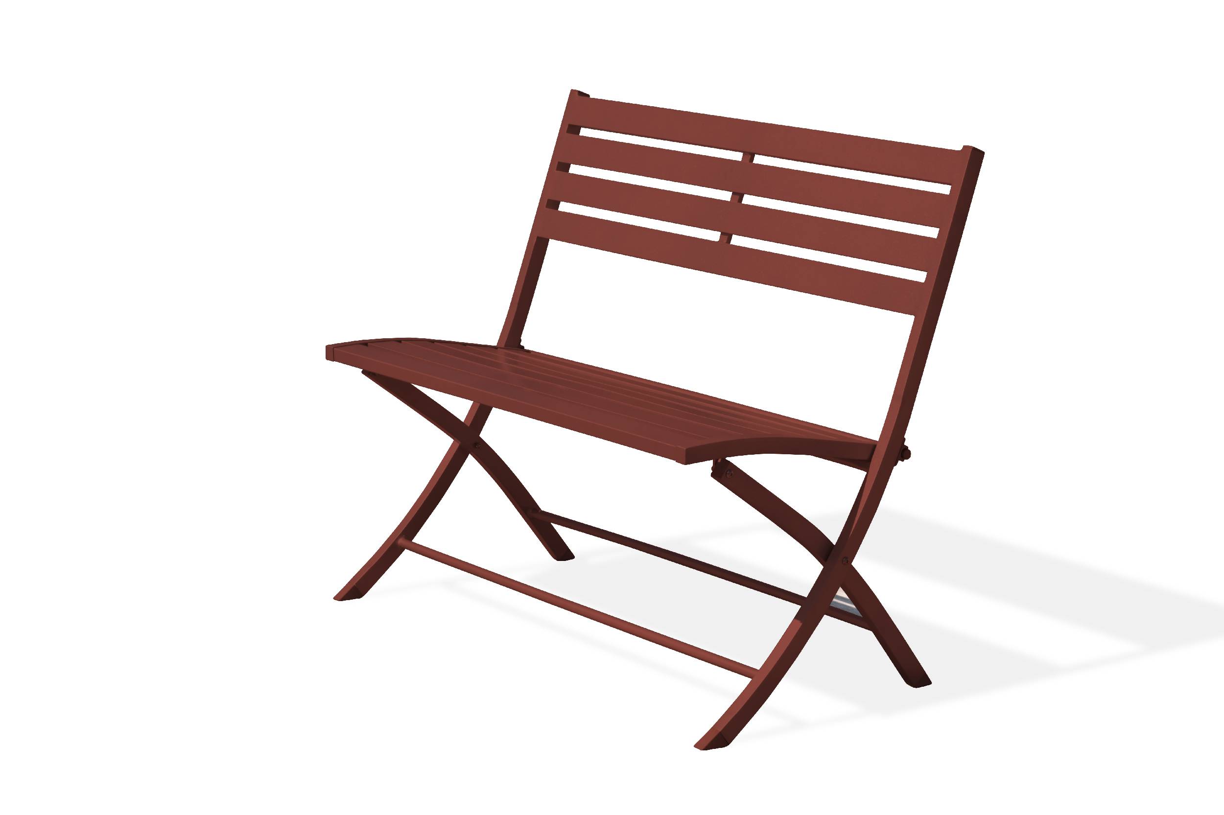 City Garden - Banc de jardin MARIUS en aluminium carmin - CITY GARDEN - Imagen 5