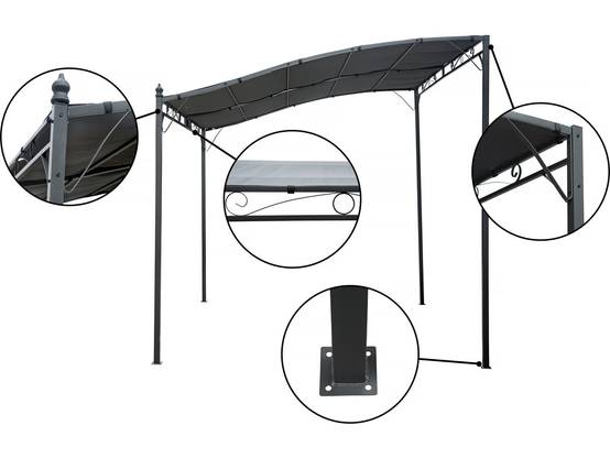 Habitat Et Jardin - Pergola Adossée Inclinée En Métal - 3 X 2.5 M - Gris -habitat Et Jardin - Image 4
