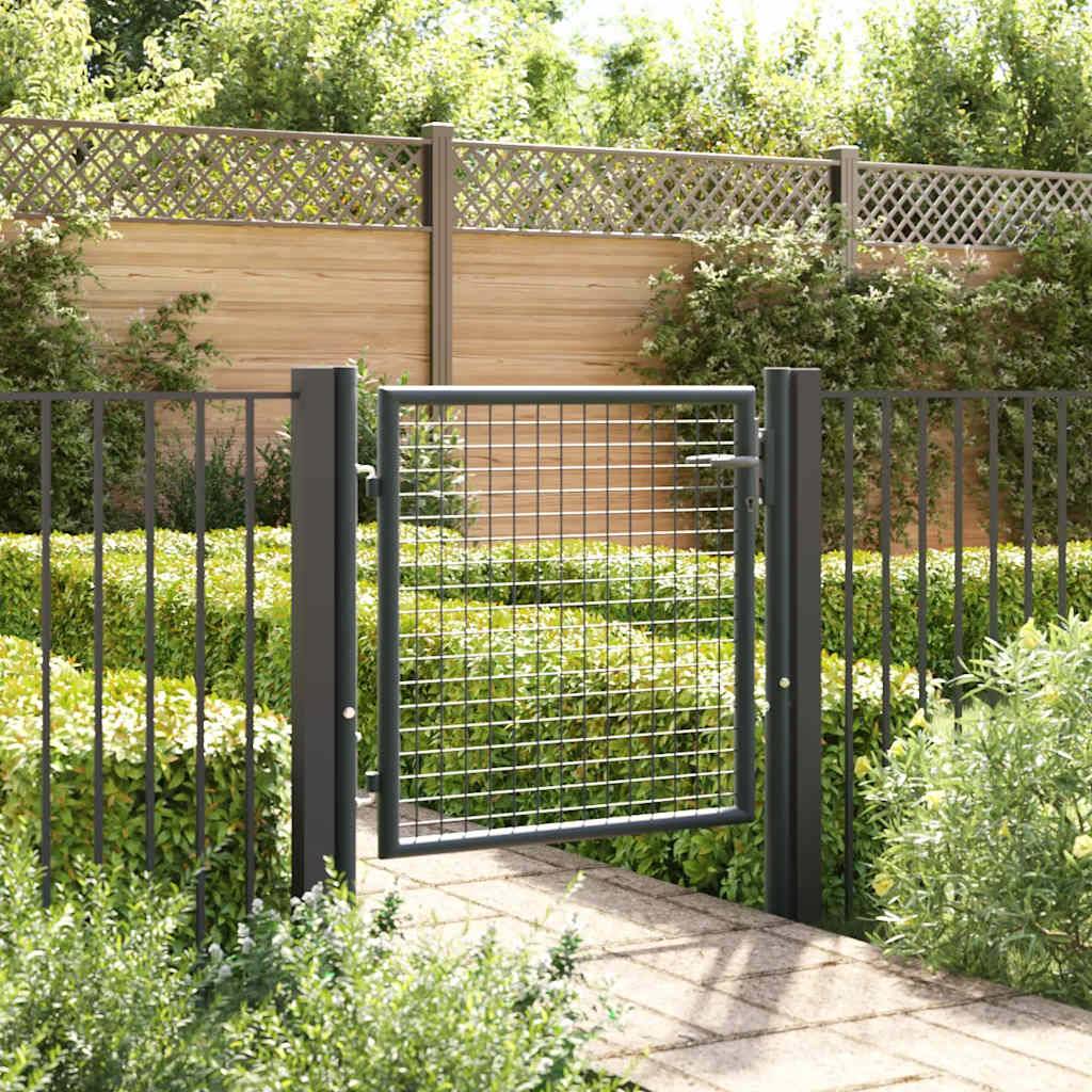 ComfortXL - Portillon de Jardin Grillagé Acier Galvanisé Poudré Verrouillable pour Clôture Anthracite 100x75 cm – ComfortXL Outdoor Living