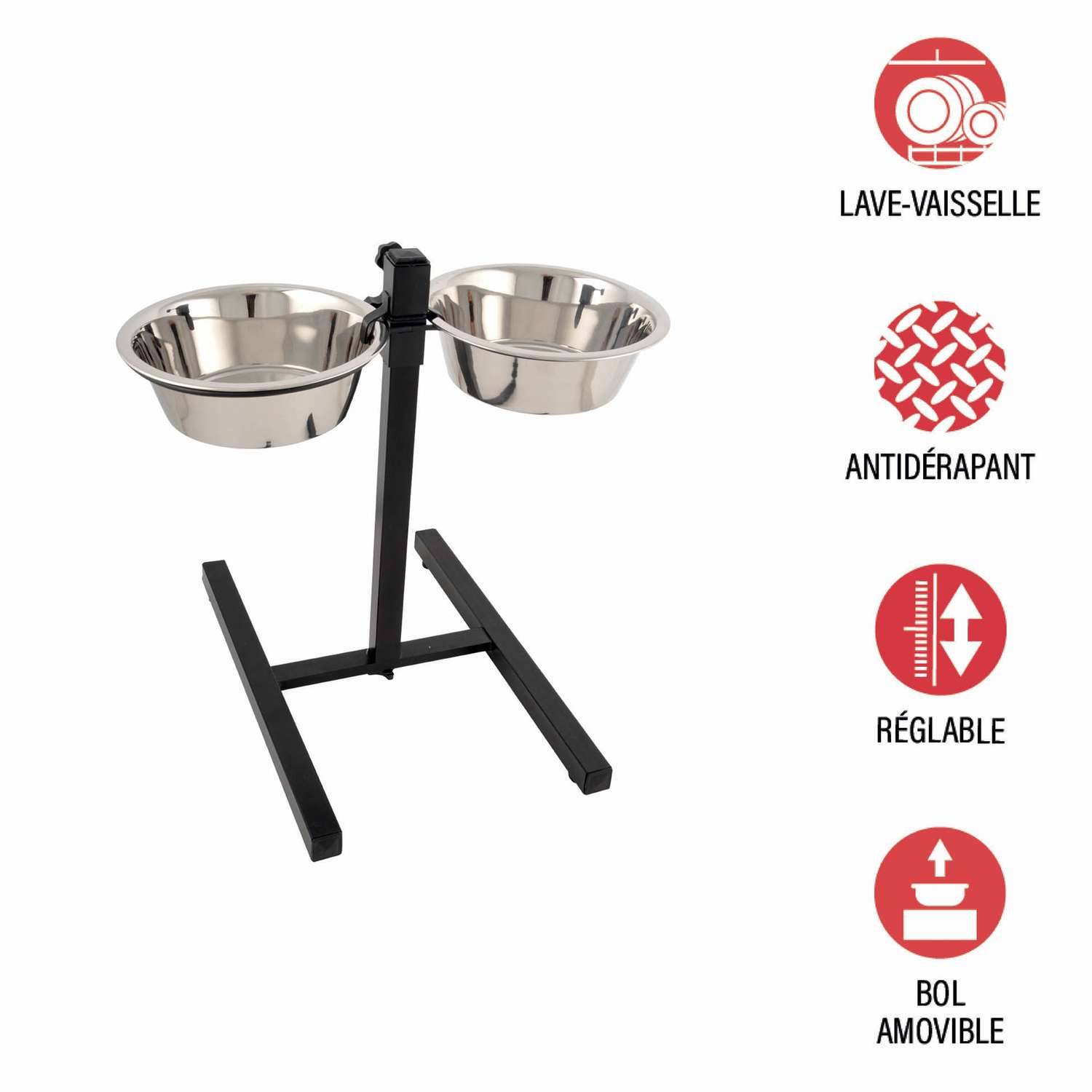 Love Story - Bar à chien porte-gamelles avec 2 bols inox - Love Story - Imagen 5