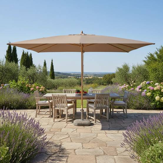 Parasol droit taupe 4x3 m Pegasia - Gecko Jardin - Imagen 6