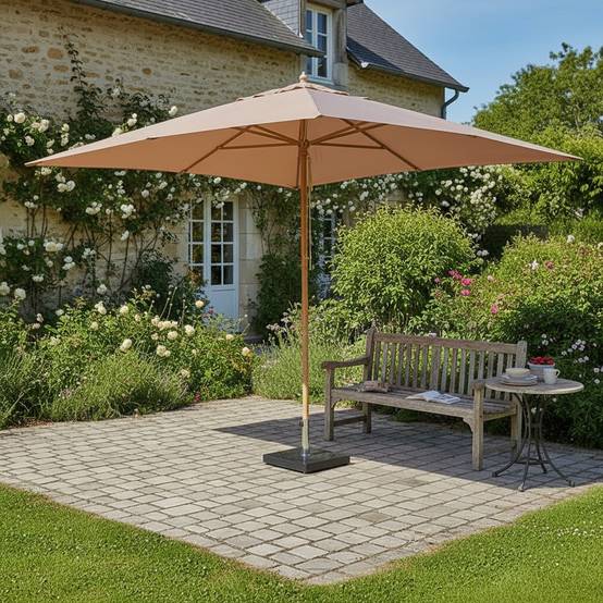 Parasol droit taupe 4x3 m Pegasia - Gecko Jardin - Imagen 1