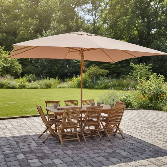 Parasol droit taupe 4x3 m Pegasia - Gecko Jardin - Imagen 4