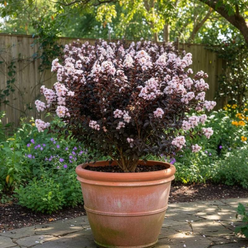 Lilas des Indes Black Diamond® Blush™, Lagerstroemia à fleurs Rose - feuillage Caduc - Pot de 7,5L - 60/80 cm-  hauteur à maturité De 1,50 m à 2,00 m - Image 5