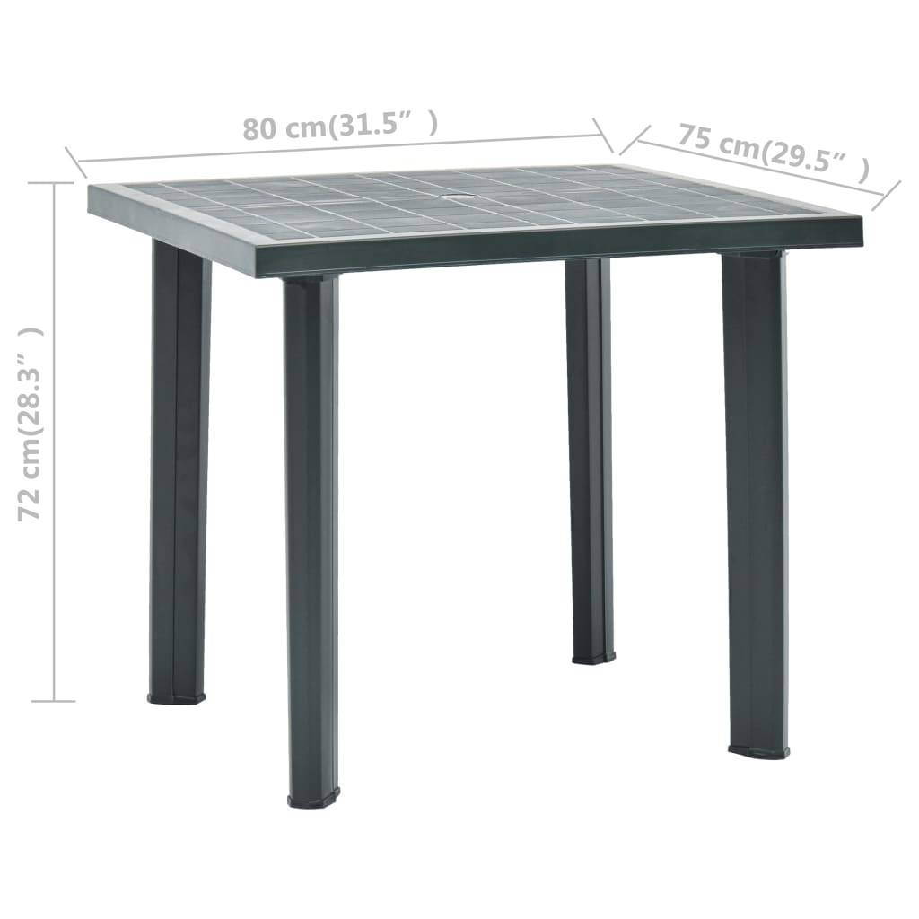 Maison Chic - Table de jardin - Table Extérieure - Table De Patio Vert 80x75x72 cm Plastique - Image 5