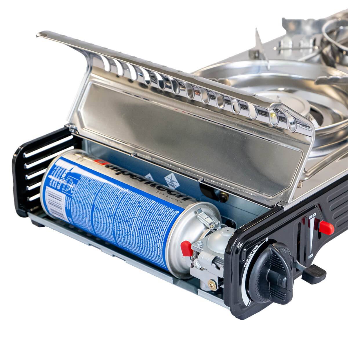 Réchaud gaz 2 feux 4400W Inox Thermocouple Interieur / Exterieur ATLAS ALPEN - Imagen 7