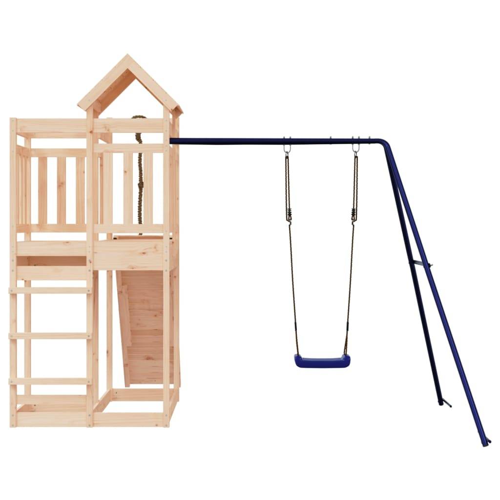 Helloshop26 - Aire de jeux d'extérieur balançoires toboggan portiques robuste jeux jardin 291 x 282 x 238 cm bois de pin massif - Imagen 4