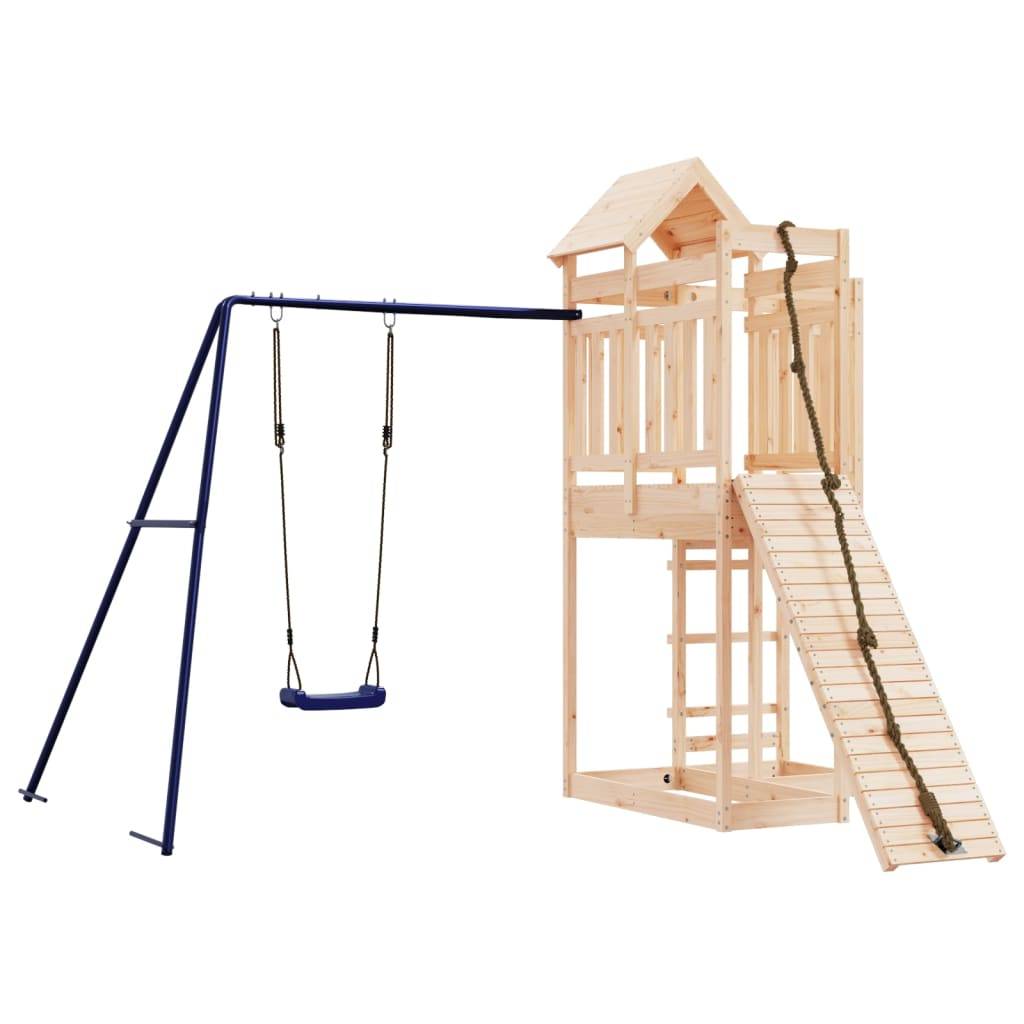 Helloshop26 - Aire de jeux d'extérieur balançoires toboggan portiques robuste jeux jardin 291 x 282 x 238 cm bois de pin massif - Imagen 1