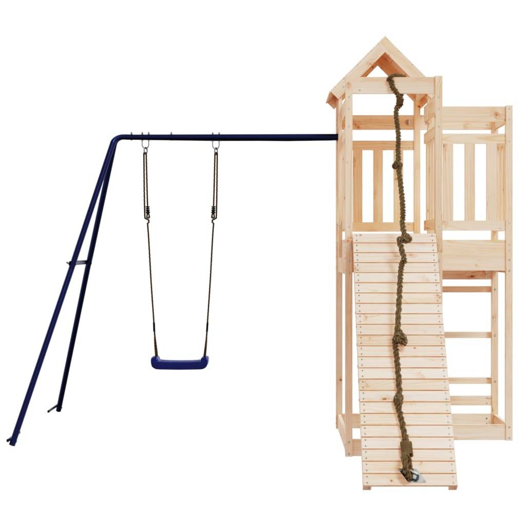 Helloshop26 - Aire de jeux d'extérieur balançoires toboggan portiques robuste jeux jardin 291 x 282 x 238 cm bois de pin massif - Imagen 3