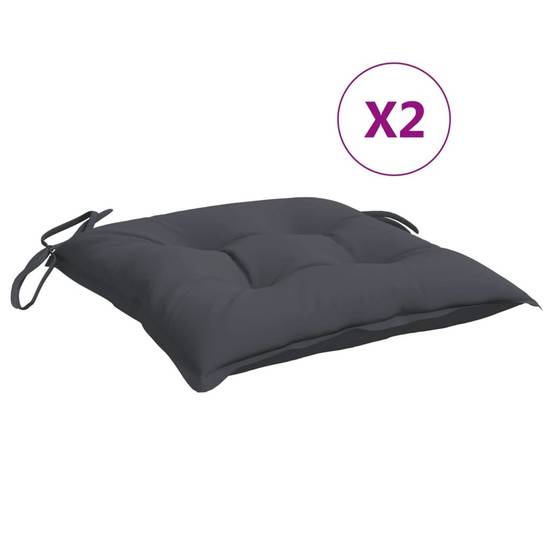 Lot De 2 Galettes De Chaise 40x40 Cm Avec Attaches - Coussins De Siège Confortables Intérieur/Extérieur, Antidérapants