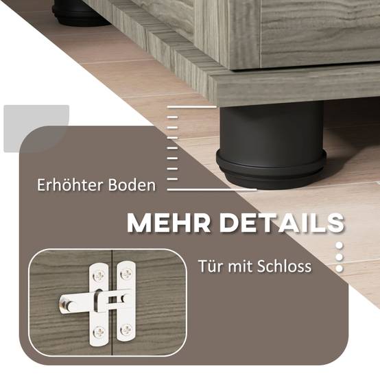 Cage pour chien intérieur avec coussin 80 x 56 x 63 cm bois métal gris décor bois - PANGIVO - Image 8