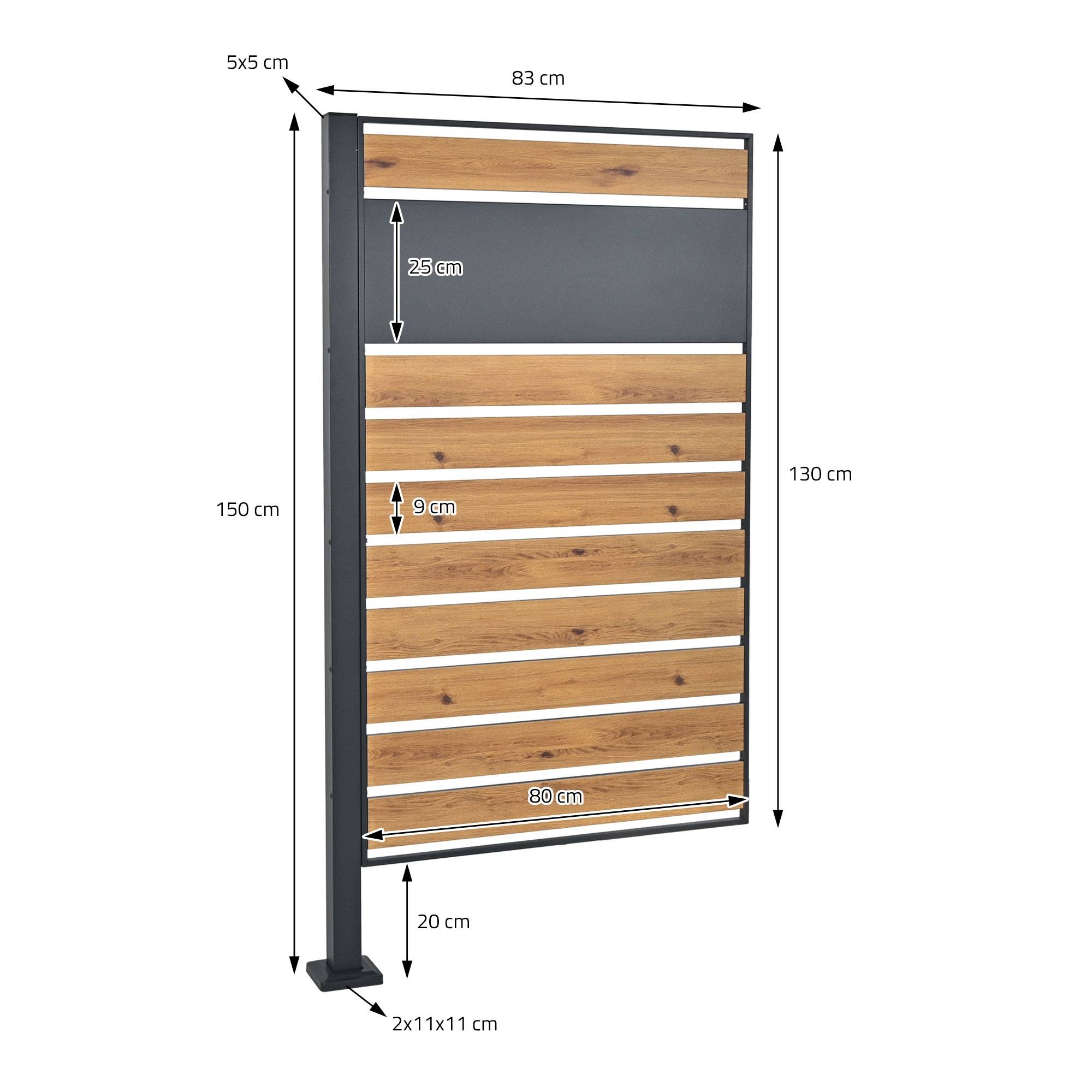 Ml-Design - Abri pour 1 poubelle 91x91x150cm anthracite/aspect bois en acier extensible avec d'autres éléments habillage rangement de jardin protection visuelle - Imagen 7