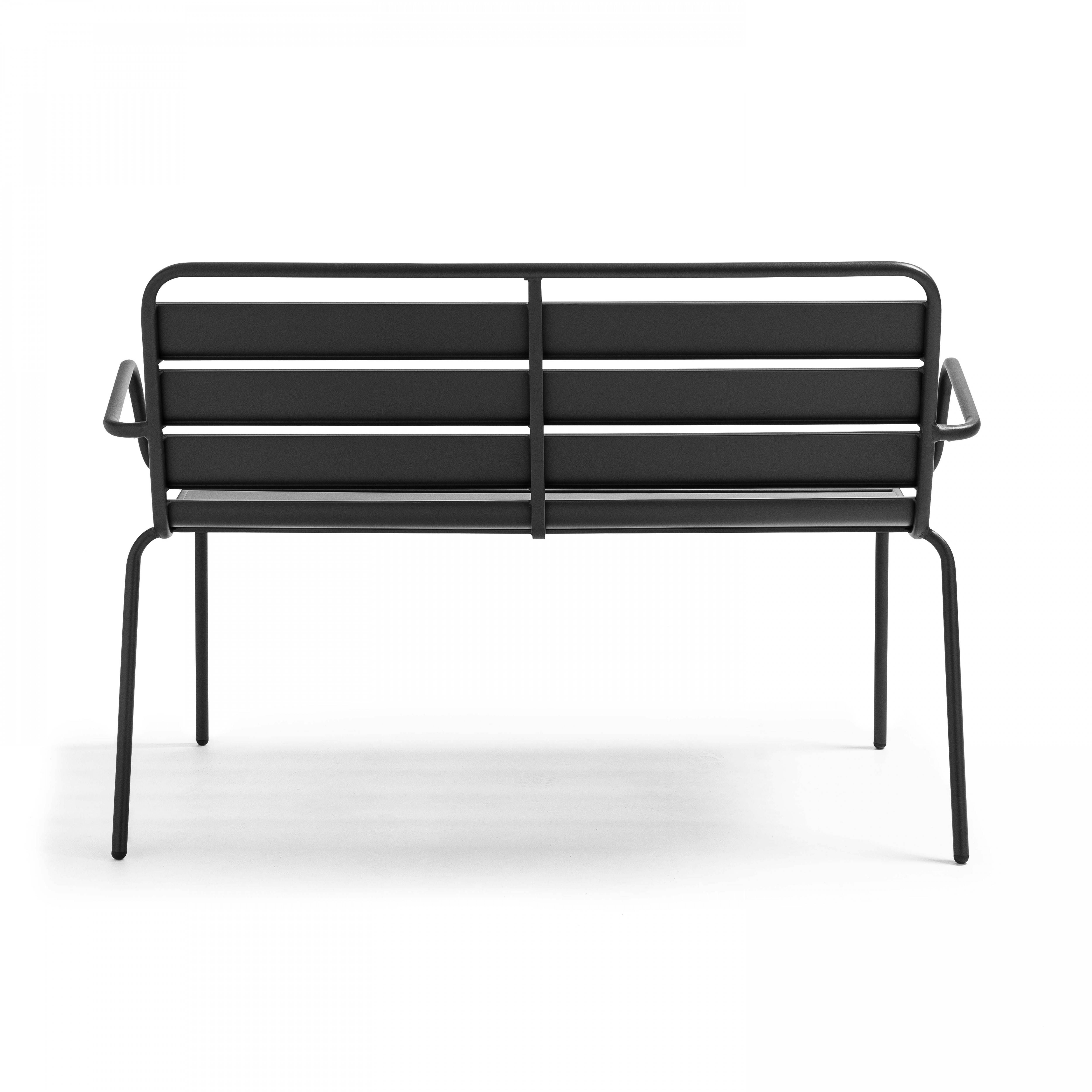 Oviala - Banc de jardin en métal anthracite Palavas - Oviala - Imagen 3