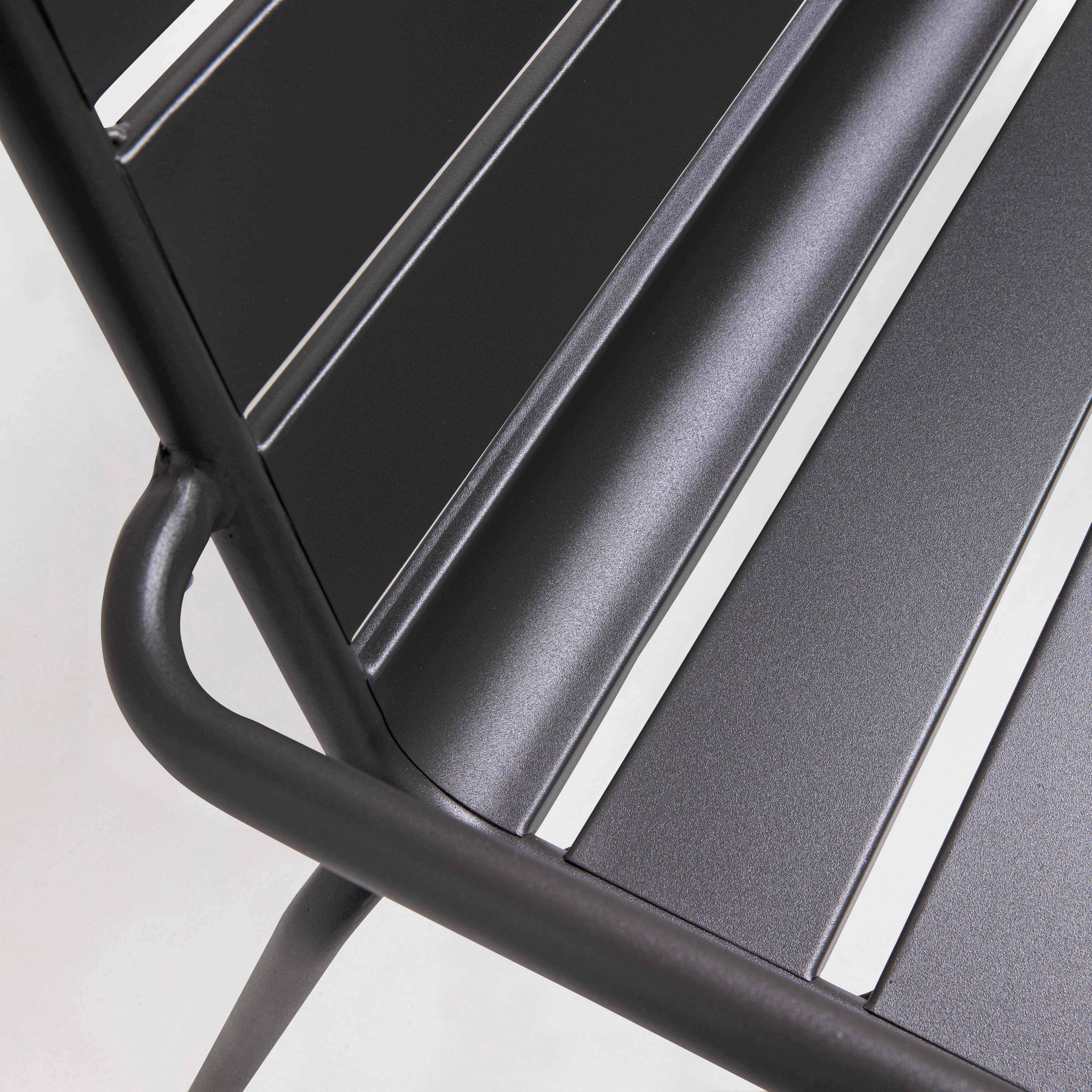 Oviala - Banc de jardin en métal anthracite Palavas - Oviala - Imagen 4