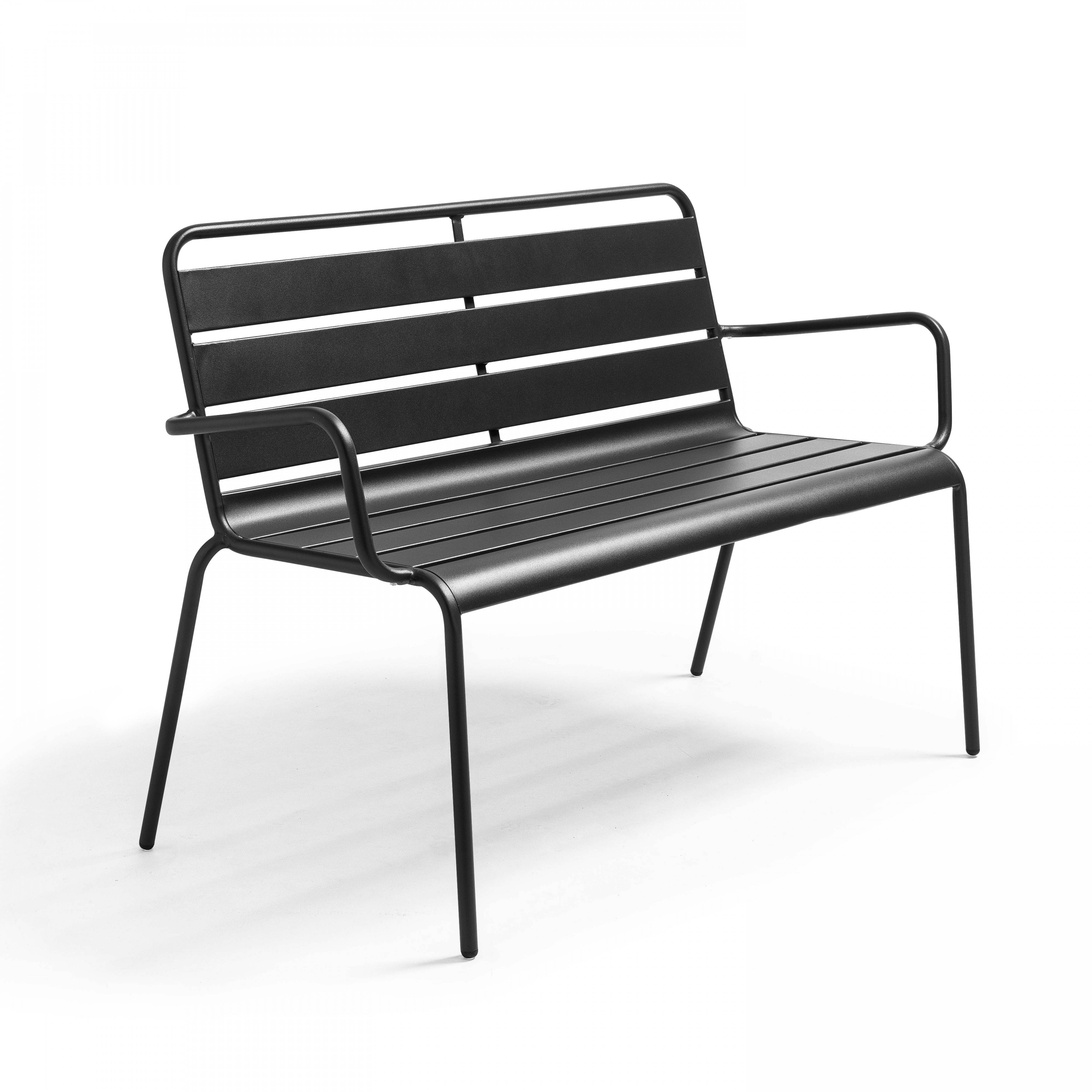 Oviala - Banc de jardin en métal anthracite Palavas - Oviala - Imagen 1