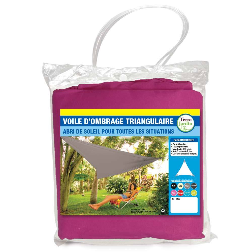 Terre Jardin - Voile d'ombrage triangulaire 3.6 mètres Rose - Imagen 1