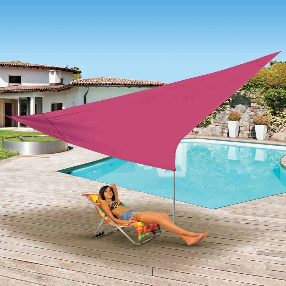 Terre Jardin - Voile d'ombrage triangulaire 3.6 mètres Rose - Imagen 2