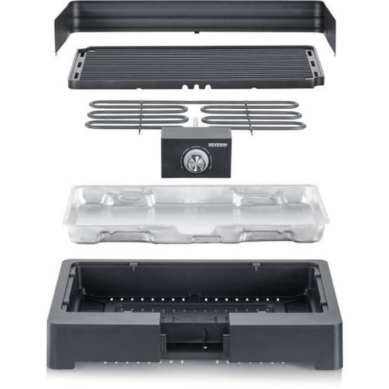 Severin - Barbecue Electrique - Grillade électrique SEVERIN - PG8567 - Surface de cuisson 44,5x26cm - Thermostat réglable - 2200W - Image 2