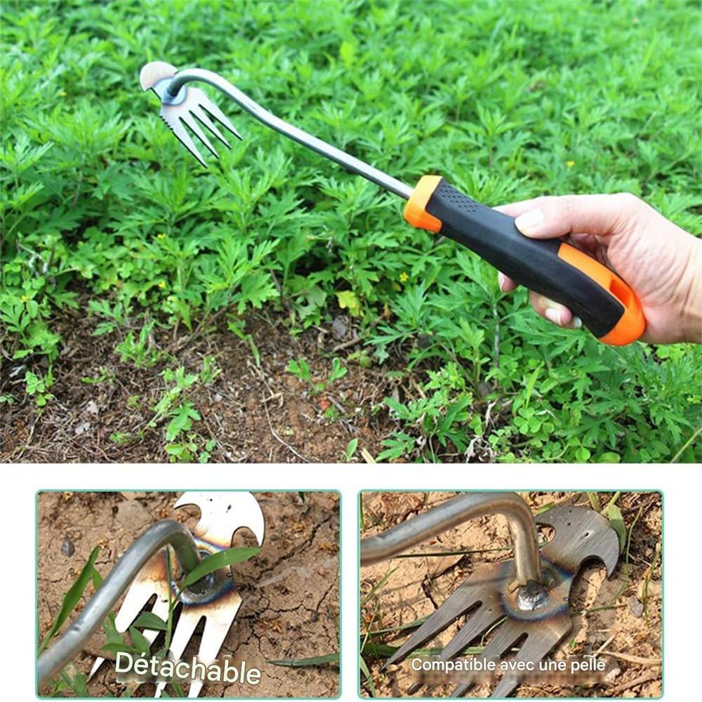 Outil De Désherbage Manuel En Acier Inoxydable Avec Poignée Ergonomique - Idéal Jardin