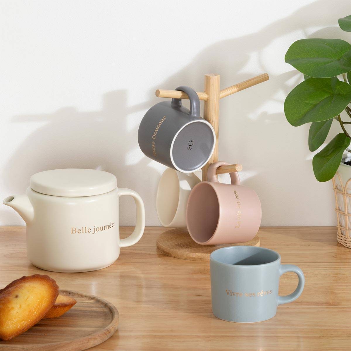 Lot de 4 Mugs sur Rack "Belle Journée" 20cl Multicolore - Image 7
