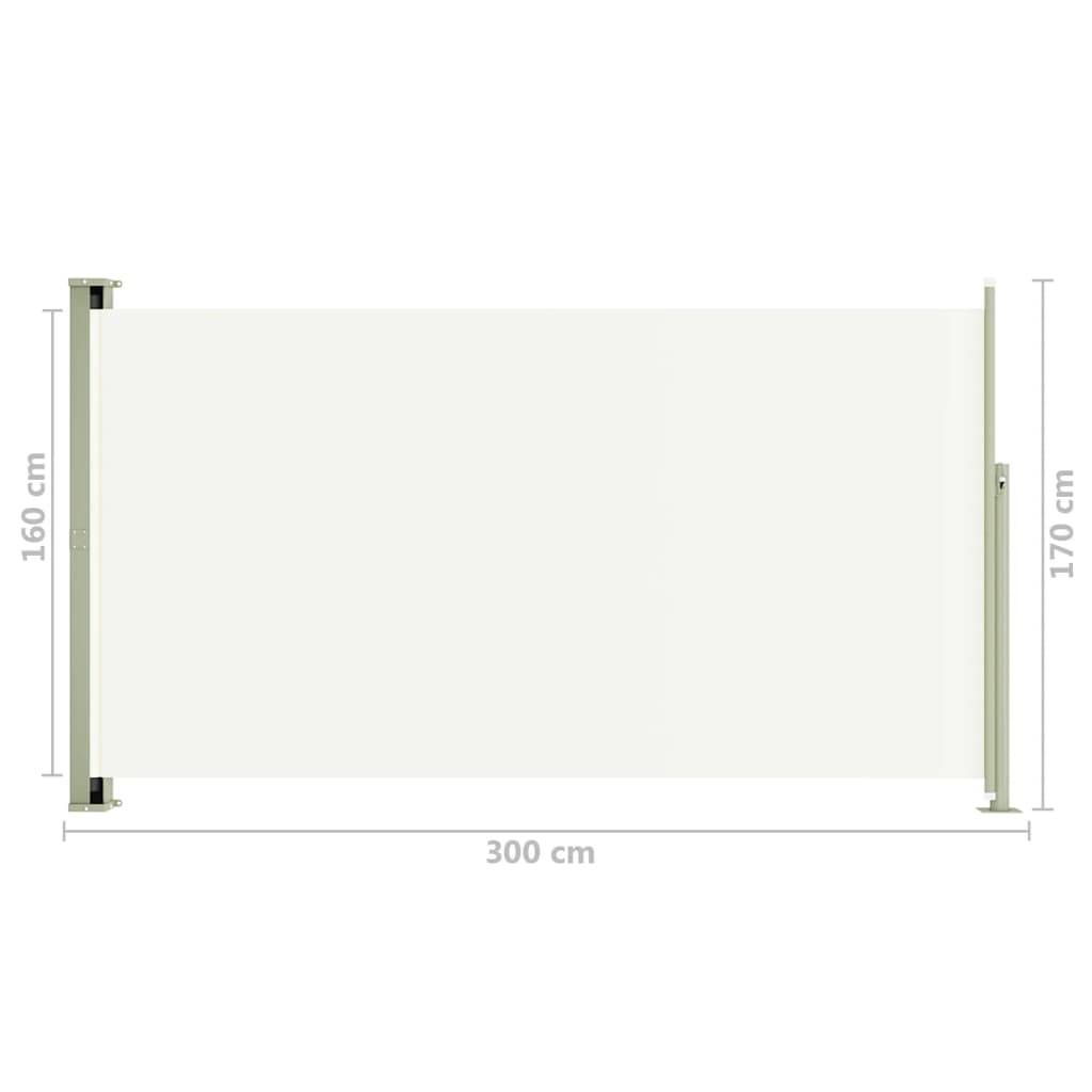 Helloshop26 - Auvent paravent store brise-vue latéral rétractable de patio jardin terrasse balcon protection visuelle écran 170 x 300 cm crème - Imagen 6