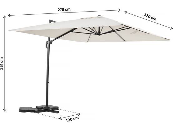 Parasol Jardin Déporté En Aluminium "sky 4" - 3 X 4 M - Ecru -habitat Et Jardin - Image 3