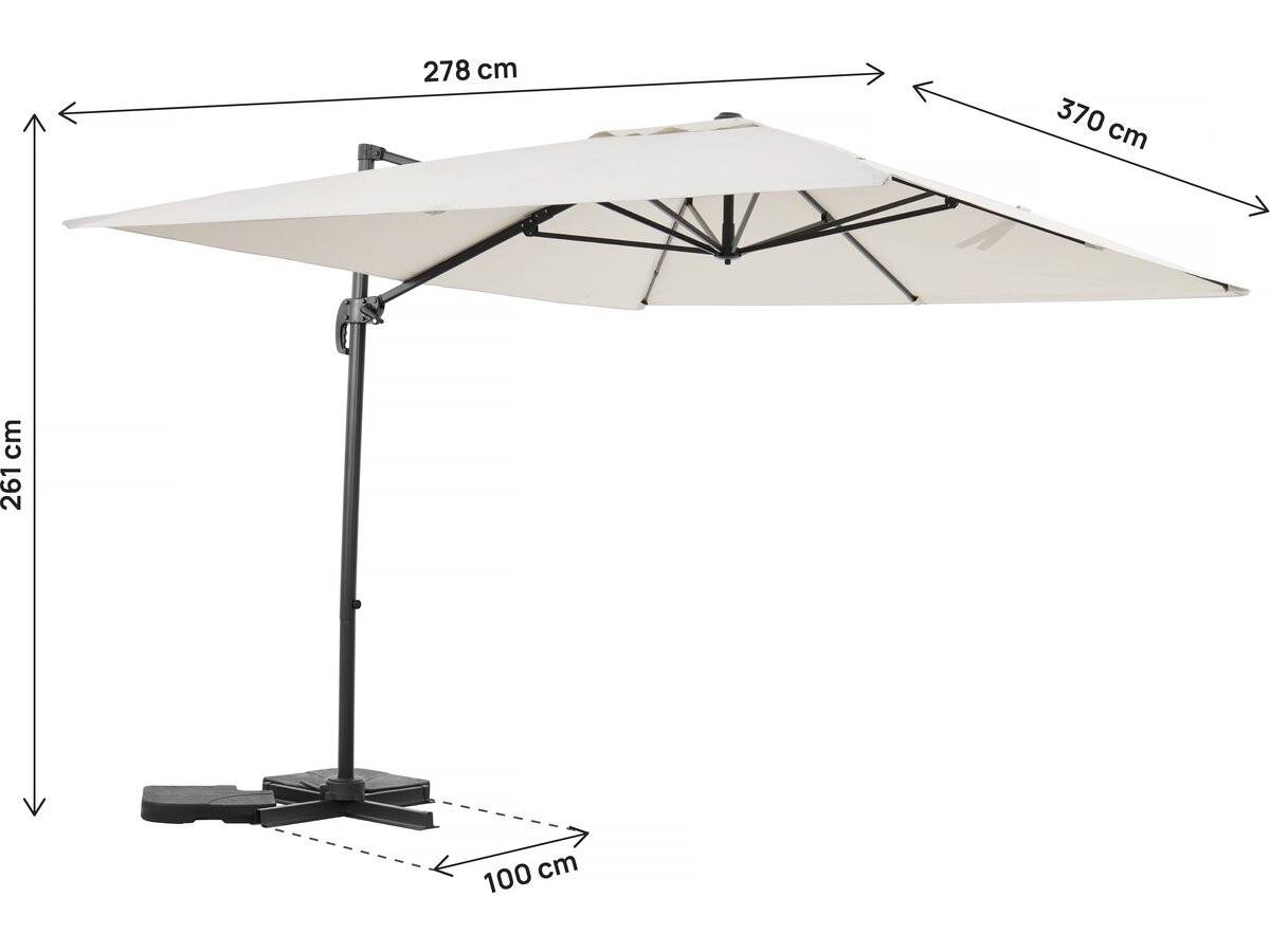 Parasol Jardin Déporté En Aluminium "sky 4" - 3 X 4 M - Ecru -habitat Et Jardin - Image 3