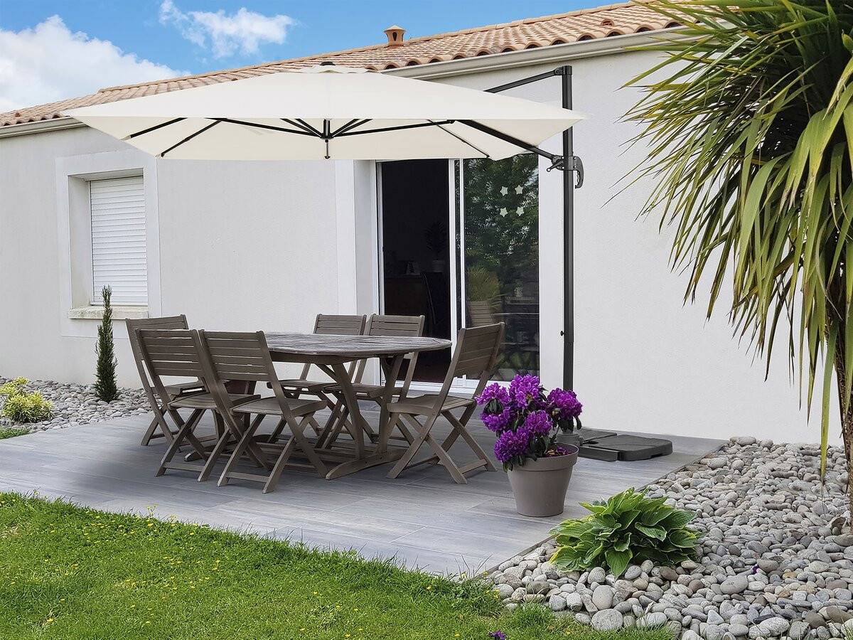Parasol Jardin Déporté En Aluminium "sky 4" - 3 X 4 M - Ecru -habitat Et Jardin - Image 2