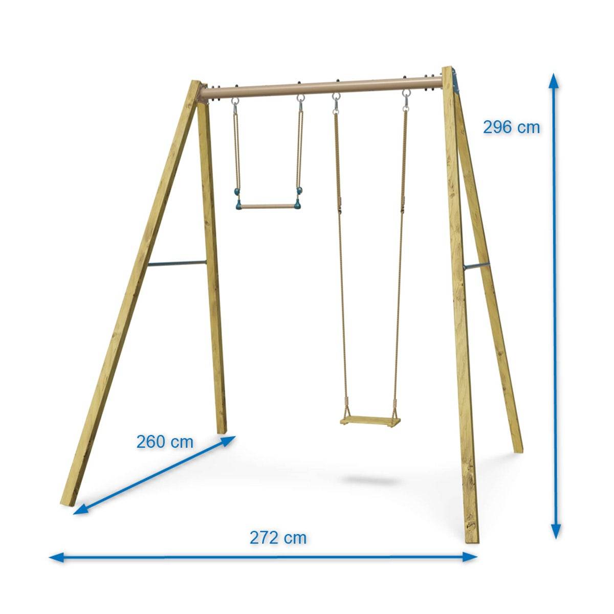 Balançoire en bois poutre métal 3 m Adulte WALTER 2 - 2 personnes - Image 3