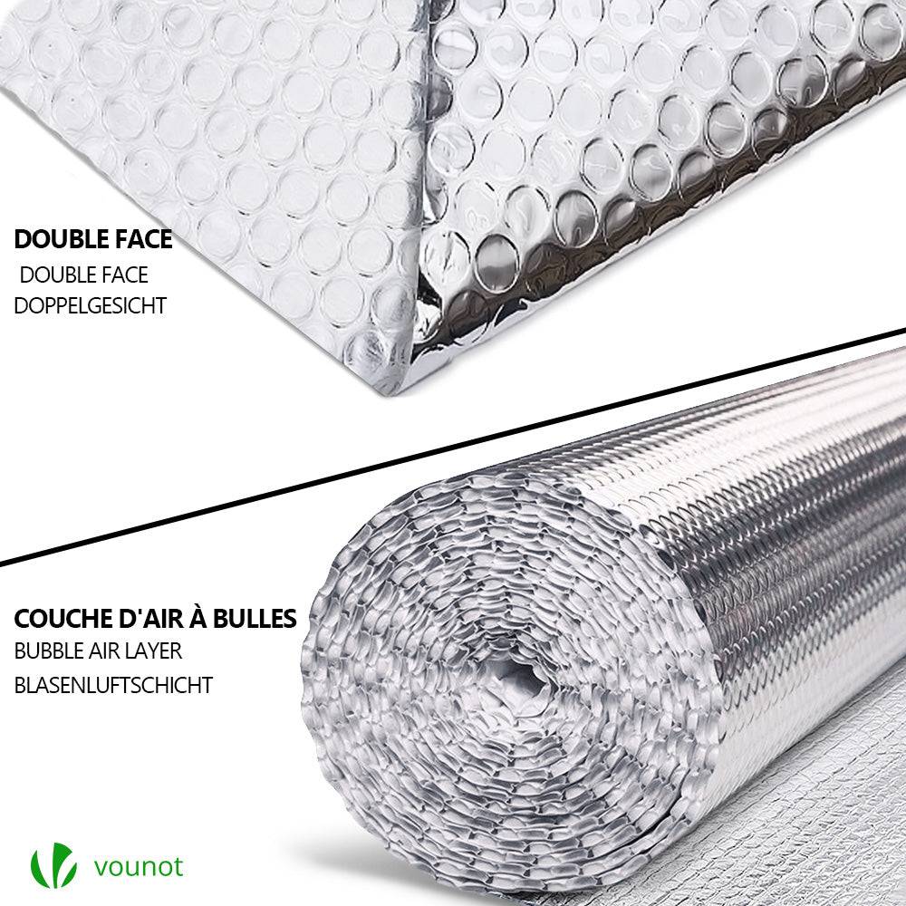 Isolant thermique a bulle double couche aluminium radiateur reflecteur 0.6x20m - Image 2