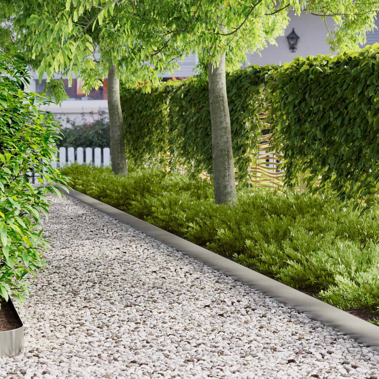 Bordure Pelouse Acier Aménagement Paysager Maintien Solide 20pcs 100x15cm Argenté - ComfortXL Outdoor Living - Image 1