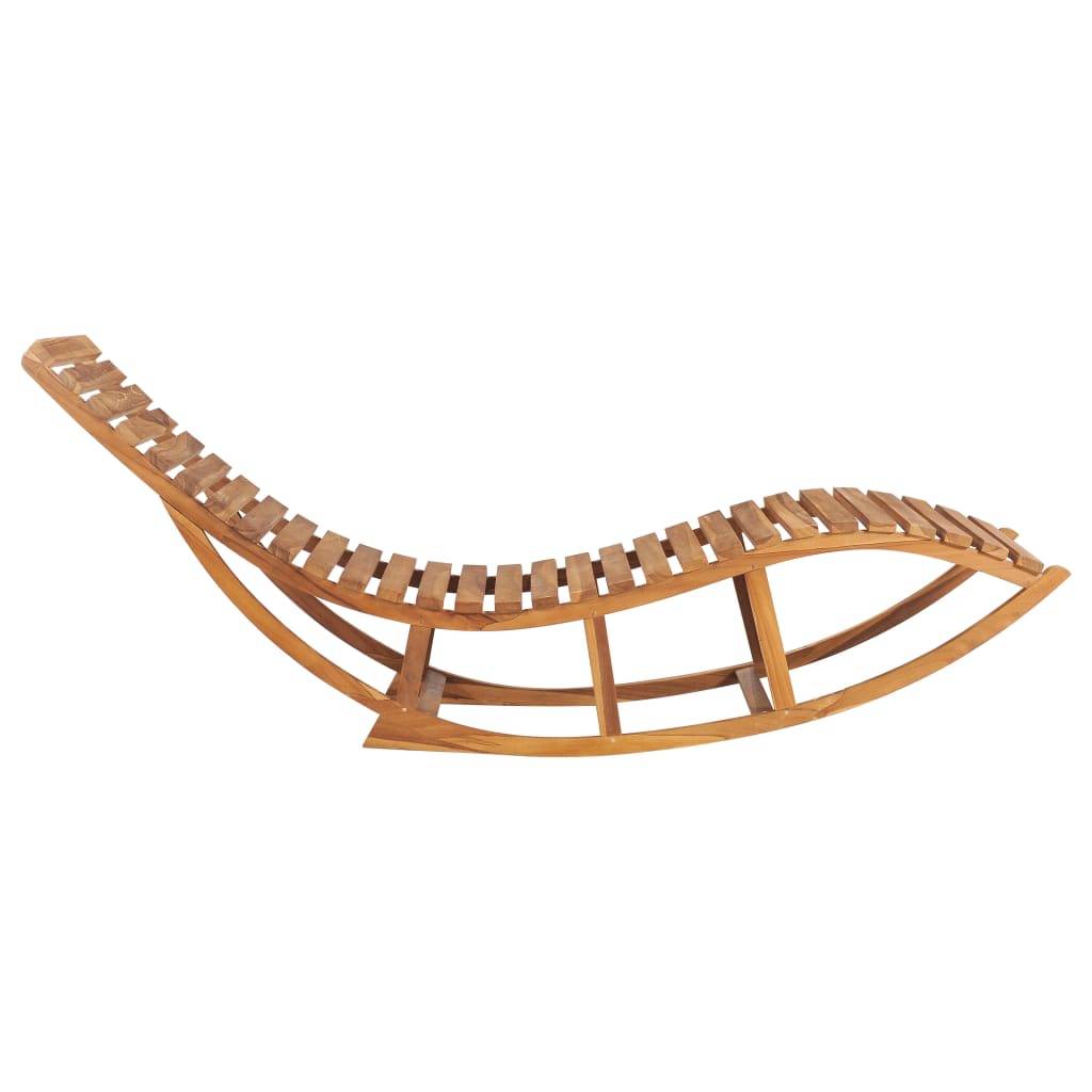 Helloshop26 - Transat chaise longue bain de soleil lit de jardin terrasse meuble d'extérieur à bascule avec coussin bois de teck solide - Imagen 3