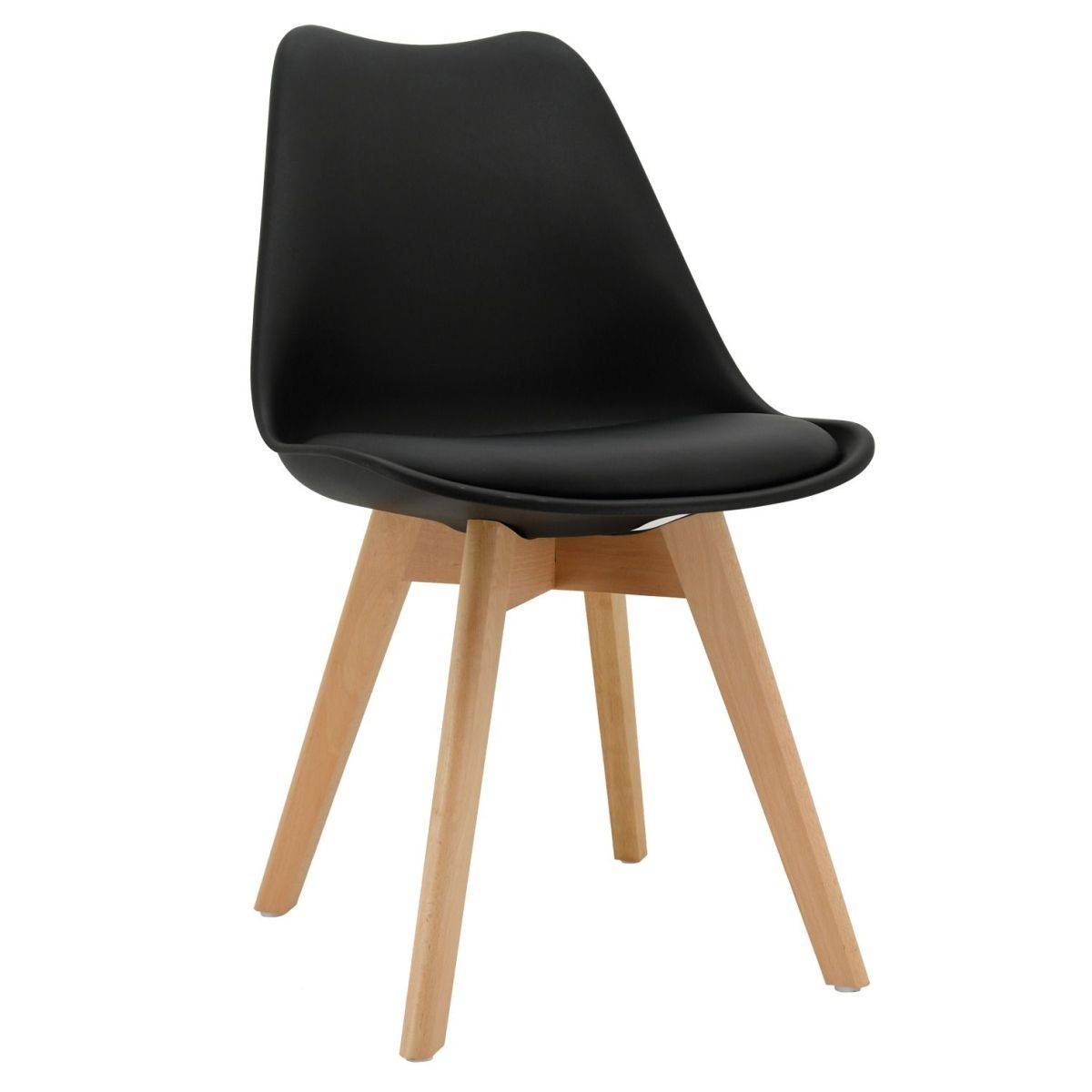 Aubry Gaspard - Chaise coussin en polypropylène blanc et hêtre - Imagen 1
