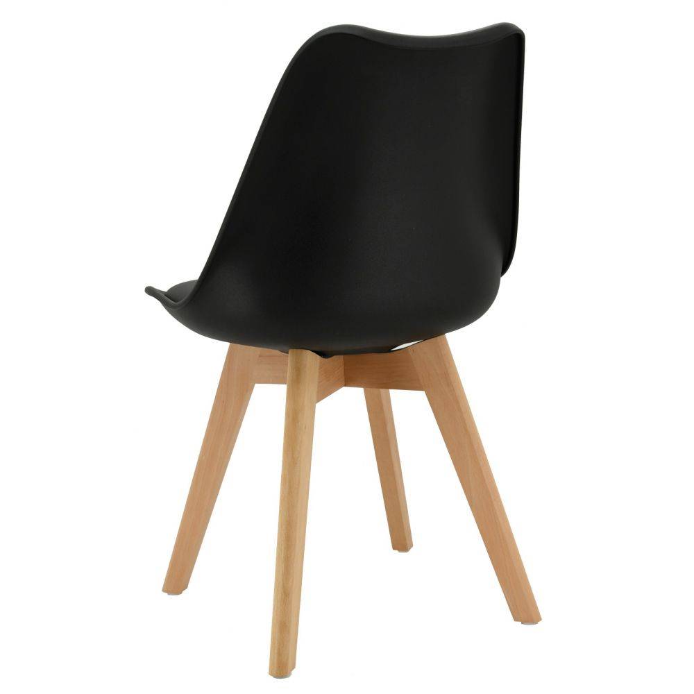 Aubry Gaspard - Chaise coussin en polypropylène blanc et hêtre - Imagen 2
