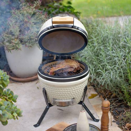 Livoo - Barbecue céramique KAMADO Champagne - Imagen 1