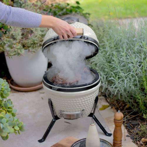 Livoo - Barbecue céramique KAMADO Champagne - Imagen 3